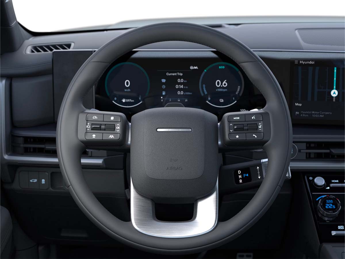 Le tableau de bord du Hyundai Santa Fe hybrid